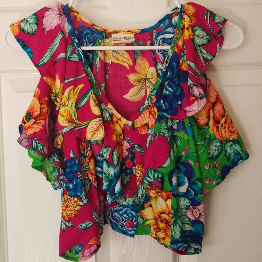 Vintage off the shoulder crop top